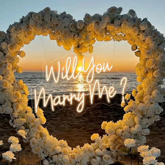 Will You Marry Me Neon Sign - 30inch Custom LED Neon Light Wedding Party Decor