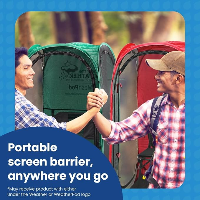 Under the Weather WeatherPod Tank MyPod™ Mesh 1-2 Person Pop-Up Screen Tent Pod - The Original Shark Tank - Keeps Out Bugs, Mosquitos with UPF 50 Sun Protection