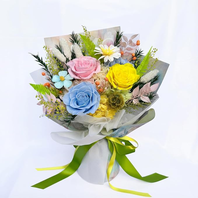 Forever Flower Gifts for Her: Romantic Flowers for Graduation-Daughter Girlfriend Wife Mom Grandma-Preserved Rose Bouquets-Flowers for Delivery Prime on Birthday Anniversary Valentines (dopamine2)