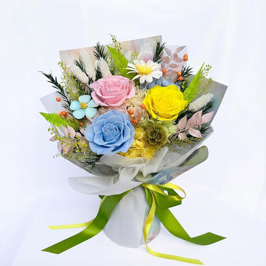 Forever Flower Gifts for Her: Romantic Flowers for Graduation-Daughter Girlfriend Wife Mom Grandma-Preserved Rose Bouquets-Flowers for Delivery Prime on Birthday Anniversary Valentines (dopamine2)