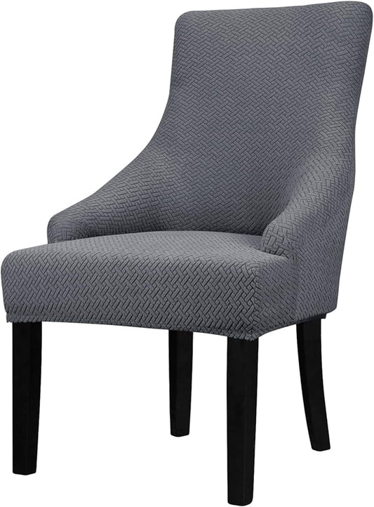 Lellen Stretch Wingback Chair Cover Slipcover - Reusable Wingback Side Chair Slipcover,Accent Chair Cover,Arm Protector Seat Cover,Wing Chair Cover for Dining Living Room Home（1PCS,Dark Grey）
