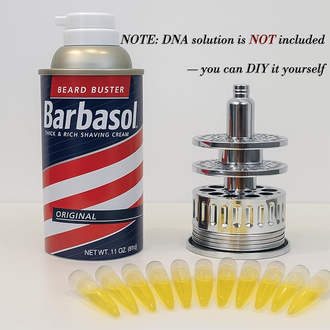 Dinosaur DNA Can Freezer Jar Canister with Rack and Test Tube Dinasaur DNA Props Cryo for Dinosaur Fans and Movie Collectors for Party Decoration Birthday Christmas Gift