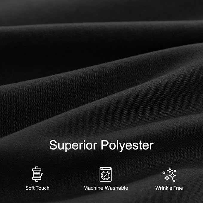joybest 6 Pack Round Tablecloths 90 Inch Black Polyester Table Cloth for 30-60 Inch Tables, Stain and Wrinkle Resistant Washable Fabric Table Cover for Wedding, Party, Reception, Banquet