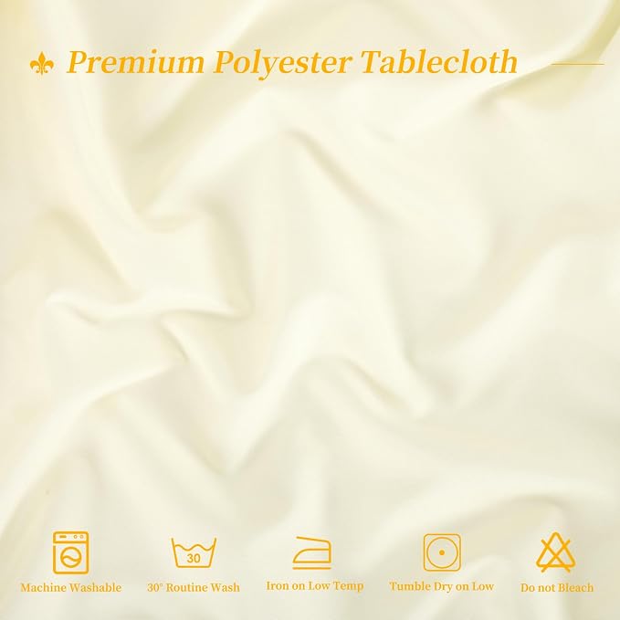 12 Pack Round Tablecloths - 90 Inch, Beige Polyester Table Cover for Round Table, Stain and Wrinkle Resistant Washable Fabric Tablecloth, Polyester Tablecloth for Wedding Banquet Parties