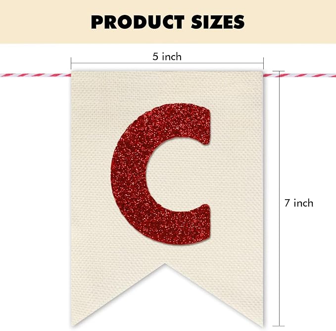 Custom Banner Kit, 28 Burlap Banner with 92 Felt Letters, Make Your Own Diy Customizable Kit for Birthday Wedding Party Decorations