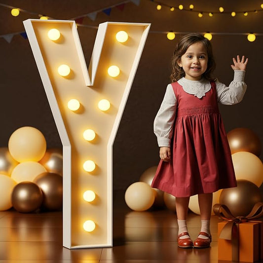 Marquee Letters 4 Feet Tall Large Light Up Letters Y Marry Me Engagement Party Decor Yellow Light Birthday Decorations Balloon Arch Kit Foam Sign Y