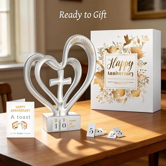 Wedding Anniversary Heart Sculpture Gifts Best for Couple Parents Wife Husband Unique 10th 25th 50th Anniversary Wedding Gift Ideas