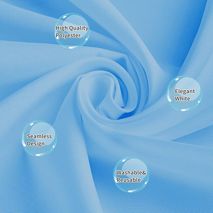 10 Pack Light Blue Tablecloth 60 x 102 Inch Blue Tablecloth for 6 Foot Rectangle Tables Light Blue Table Cloth Washable Polyester Fabric Table Cloths for Parties Wedding Banquet Christmas