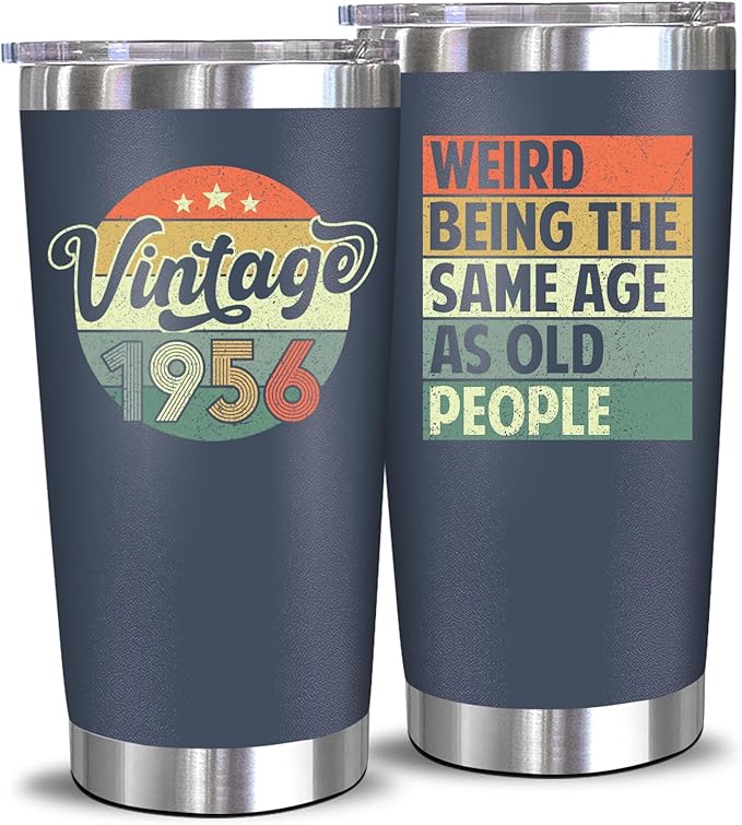 NewEleven 70th Birthday Gifts For Men Women - 70th Birthday Decorations - Gifts For Men Women Turning 70-70 Year Old Gifts For Man, Woman - 20 Oz Tumbler