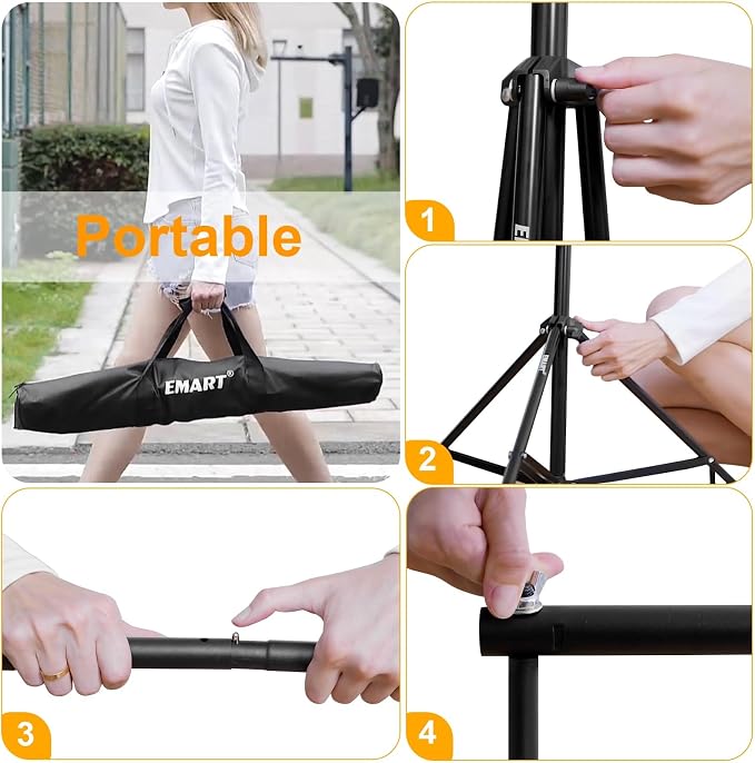 EMART Photo Backdrop Stand kit, 10 x 8.5 ft Back Drop Adjustable Frame for Photography, Photoshoot Banner Background Support Holder for Parties Dectoration