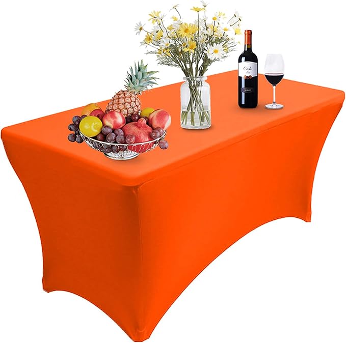 RELIANCER 1 Pack Stretch Spandex Table Covers for Rectangular Tables,6FT Elastic Fitted Tablecloth,Universal Rectangular Table Cloth Protector for Outdoor Party,Wedding,Bar,Birthday,Banquet,Events