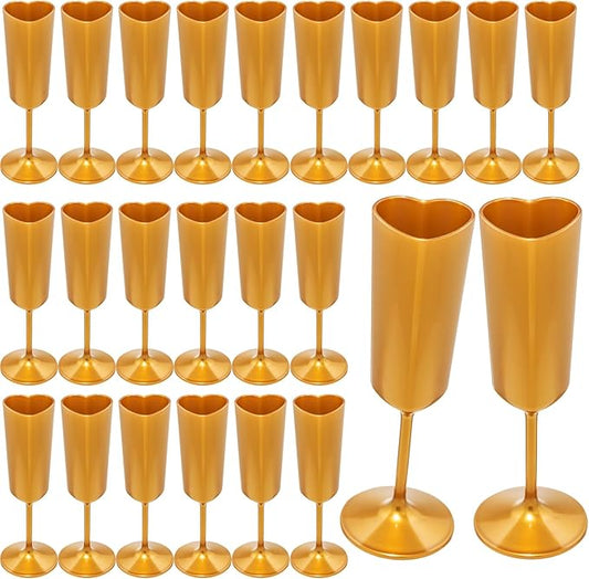 Valentines Day Heart Shaped Wine Glass 6 OZ Elegant Plastic Reusable Wedding Champagne Flutes Galentines Party Acrylic Wine Colored Cups Mimosa Cocktail Toasting Goblets for Birthday Bridal Fancy