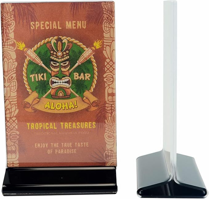BARsics 4x6 Sturdy Table Tent Menu Holder, Commercial 2-Sided Acrylic Sign Holder (12-Pack)