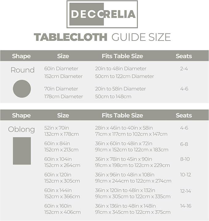 Decorelia Extra Long Rectangle Linen Farmhouse Tablecloth for 10ft Table,Dirty-repel Easy to Clean Banquet Burlap Tablecloths for Dining& Kitchen Table(Oblong, 60 x 144 Inch (12-14 Seats), Light Grey)