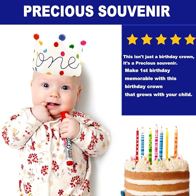 Personalized Hand Embroidered Birthday Hats Unique Happy Birthday Crowns Cute Party Hat for Boy Girl Fit All Ages