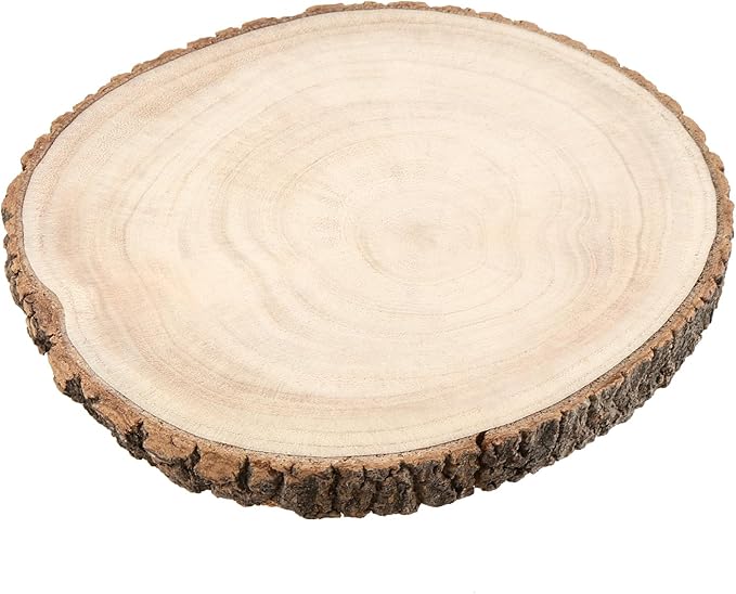 6 Pack 8-9 Inch Wood Slices, Unfinished Natural Wood Slices with Tree Bark, Round Wood Slices for Wedding,Table Centerpieces,Décor,Crafts, Parties, DIY Projects