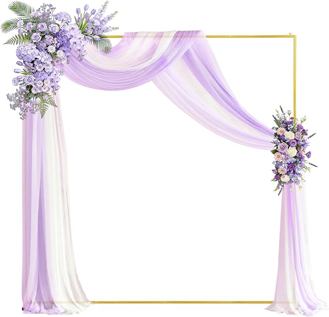 6.6 FT Square Backdrop Stand, Wedding Arches Balloon Arch Stand, Square Balloon Arch Stand Arch for Wedding for Ceremony Wedding Party Birthday Baby Shower Anniversary Arbor Balloons Decor