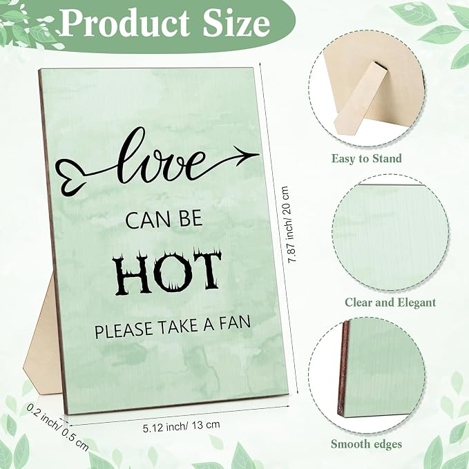 51 Pcs Wedding Fans for Guests Wedding Favor Paper Fans with Handle Bulk Table Sign for Ceremony Bridal Party Decoration(Green,Classic)