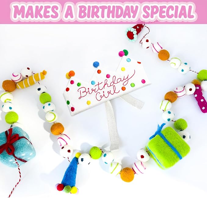 Personalized Hand Embroidered Birthday Hats Unique Happy Birthday Crowns Cute Party Hat for Boy Girl Fit All Ages