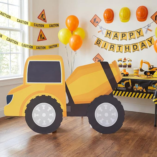 Weysat Construction Theme Birthday Party Decorations 35 x 22 Inches Mixer Truck Cardboard Cutout Party Supplies Dump Photo Booth Props for Birthday Wedding Baby Shower Holiday Decoration