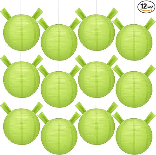 Swamp Party Decorations Green Paper Lanterns Chinese Hanging Round Paper Lanterns Decorative for Birthday Wedding Baby Shower Decorations