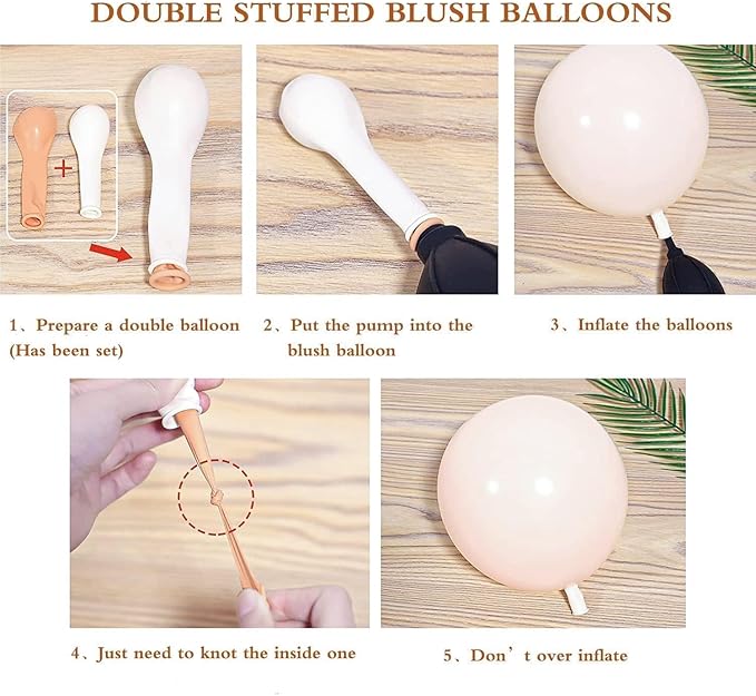 Double Stuffed Blush Balloons Different Sizes 18In 12In 5In Nude Balloon Garland Kit Pastel Cream Peach Latex Balloon Arch For Birthday Wedding Baby Bridal Shower Gender Reveal Bachelorette Supply