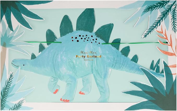 Meri Meri Dinosaur Kingdom Party Banner (Pack of 1), 10' Party Garland Including Excess Cord