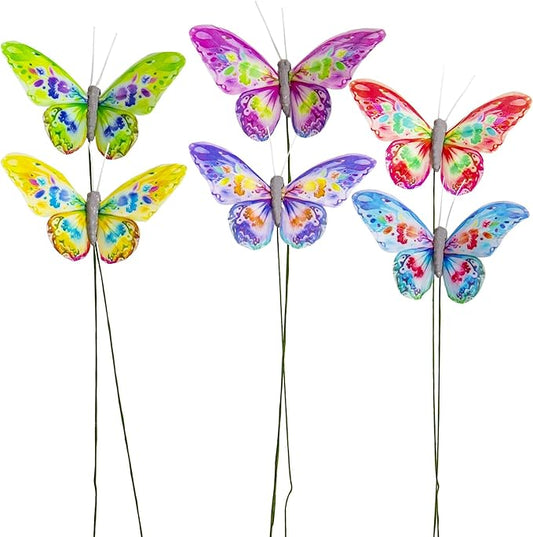 Wonderland Series' Artificial Butterfly; Home Decoration; Garden Decoration;12pieces with Wire (F)
