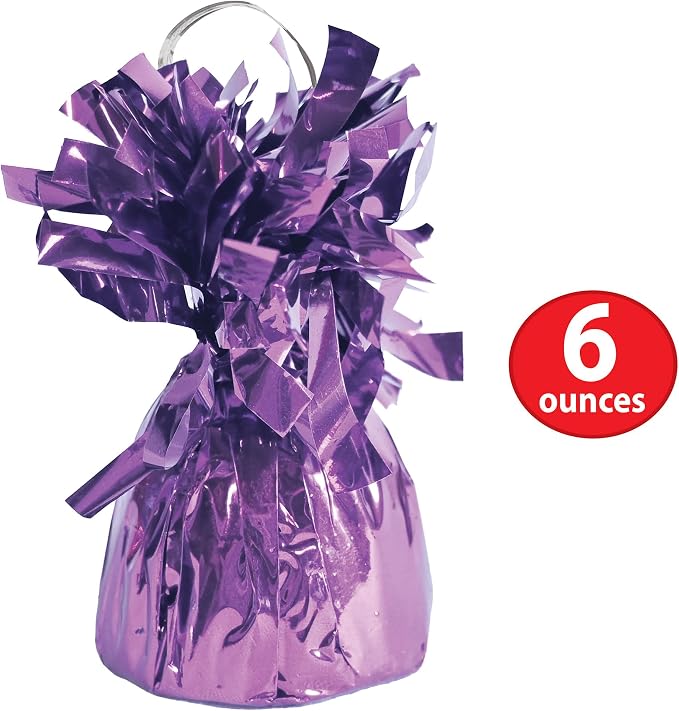 Beistle Metallic Wrapped Balloon Weight – 12 Pack, Pink Balloon Centerpiece Bouquet Holders, Party Decoration Accessories for Birthdays, Weddings, Graduations, and Retirement Celebrations, 6 Oz
