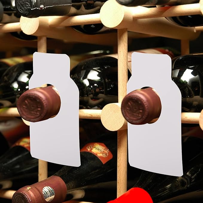 ZOOFOX 500 Pack Reusable Wine Bottle Tag, Plastic Wine Cellar Labels for Wine Racks Marker