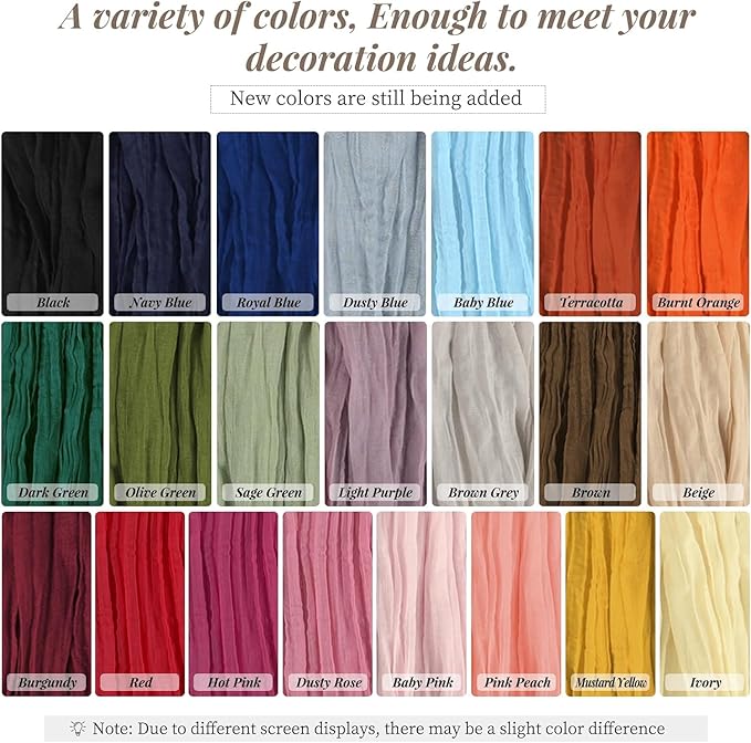 24 Packs Dusty Blue Cheesecloth Table Runner, 10 Ft Rustic Gauze Boho Wedding Table Runner Decoration, Wedding Table Decor Table Cloth for Wedding Party Bridal Shower Table,21.5x120in