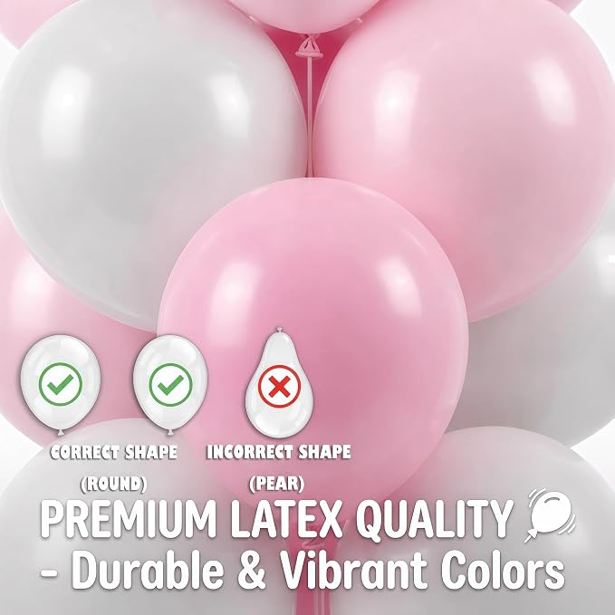 Balloon Column Kit Set of 2 With Baby Pink Chrome Balloons Included - with Base,Pole,Balloon Tower Backdrop Decoration for Wedding,Baby Shower, Birthday,Princess Party, or Bachelorette