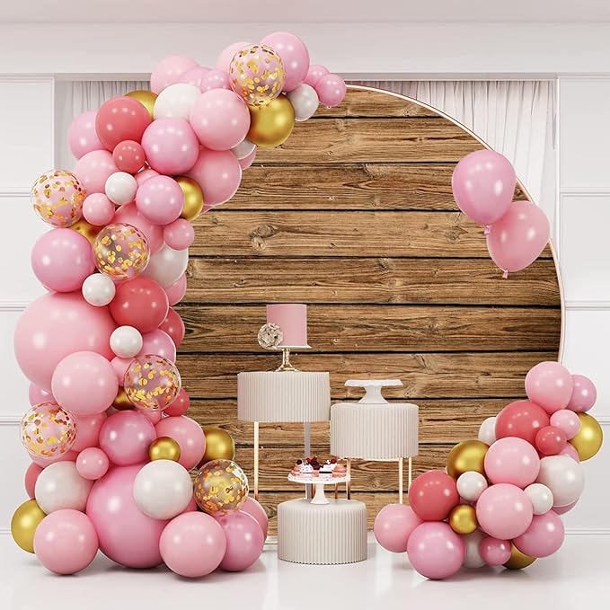 Rustic Wood Round Backdrop 7.2ft Vintage Brown Wooden Circle Photo Backdrop Fabric Kids Adults Portrait Birthday Baby Shower Party Decoration Wall Backdrop Photo Props Polyester
