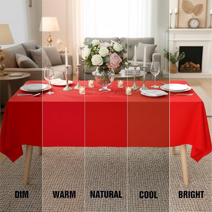 Fixwal 3 Pack Red 60 x 102 Inch Rectangle Tablecloths, Reusable Heavy Duty Washable Polyester Table Covers for 6 Ft Tables, Party, Birthday, Christmas, Anniversary, Outdoor, Camping