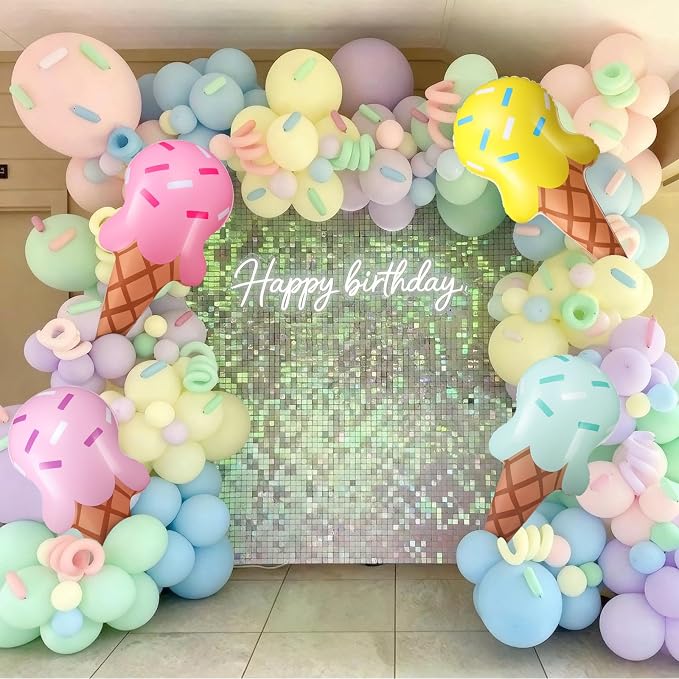 JellyArch 4 Pcs Ice Cream Party Decorations Inflatable 36 Inch Ice Cream Cone Inflatable Pool Floats Blow up Summer Outdoor Beach Sweet Birthday Party Decorations for Swimming Pool Beach