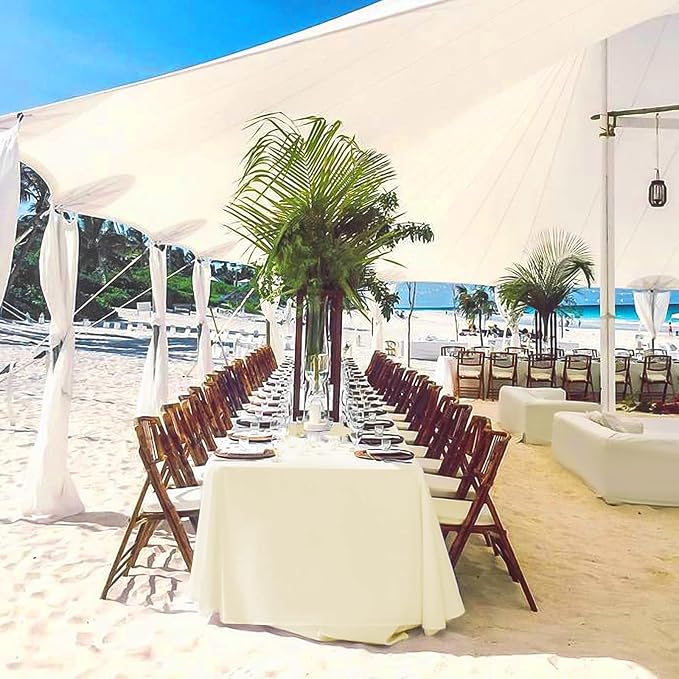 10 Pack Beige Tablecloth 60 x 102 Inch Cream Tablecloth for 6 Foot Rectangle Tables Beige Table Cloth Washable Polyester Fabric Cream Table Cloth Rectangle for Parties Wedding Banquet