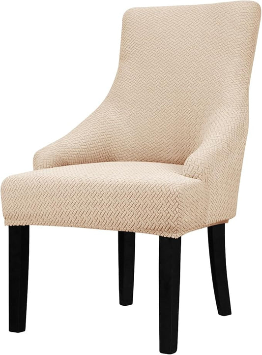 Lellen Stretch Wingback Chair Cover Slipcover - Reusable Wingback Side Chair Slipcover,Accent Chair Covers,Arm Protector Seat Cover,Wing Chair Covers for Dining Living Room Home (Taupe, 1PC)