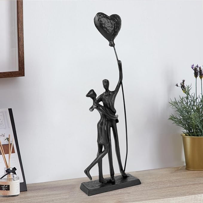 Kresecioo Wedding Gifts, Anniversary for Couple Her Him - Loving Couple Iron Sculpture, 12in Metal Statues for Home Decor, Wedding Anniversary Romantic Gifts for Women Men Birthday