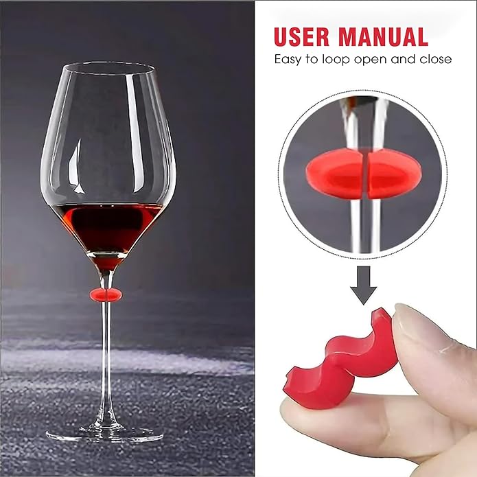 24-Pack Wine Glass Markers – Drink Markers & Glass Tags for Cocktail, Champagne, and Bottle Identification – Perfect for Bar Parties, Events, or Home Use