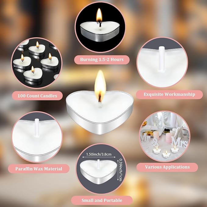 50 Sets Wedding Party Favors for Guests Bulk Including Heart Shaped Candles and Empty Matches Jars with Cork Top Thank You Cards and Organza Bags for Wedding Bridal Shower Party (Boho Flower)