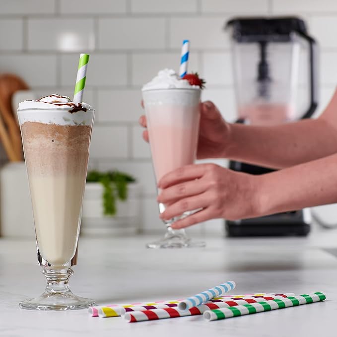 Comfy Package [50 Count] 10 mm Jumbo Paper Smoothie & Boba Straws - Biodegradable Paper Straws for Milkshakes, Smoothies & Bubble Tea, Assorted Colors