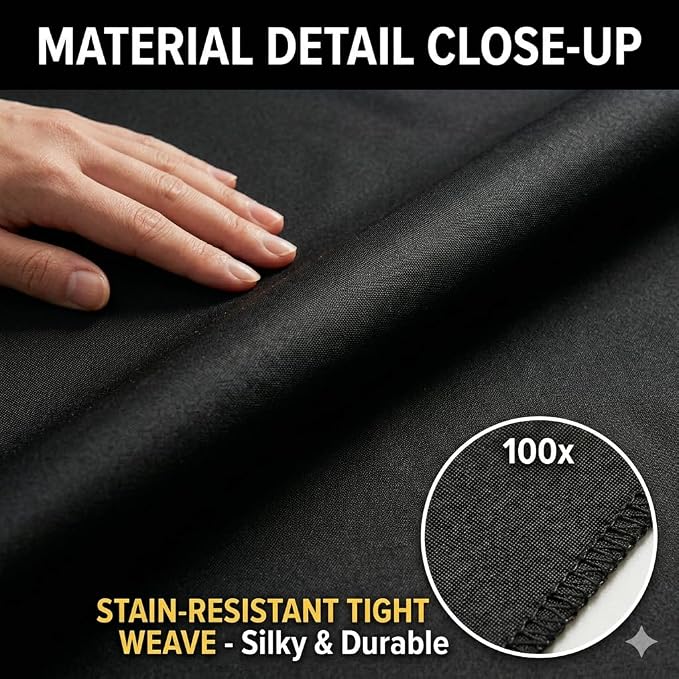 10 Pack Black Round Tablecloths 120 Inch - Stain Resistant Wrinkle Polyester Fabric Washable Table Cloth Cover for Kitchen Dining, Wedding, Reception Banquet, Birthday Party, Buffet Restaurant