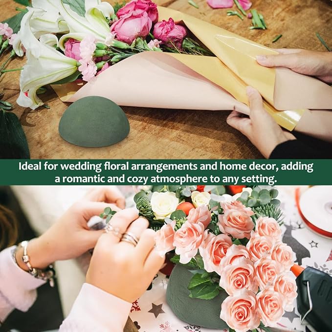 DOITOOL 2 Pcs Round Floral Foam Balls, 4.7'' Dry & Wet Flower Foam Spheres for Floral Arrangements Bouquets DIY Crafts Wedding Birthday Party Florist Decoration