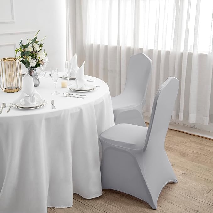 Spandex Chair Cover,25PCS,Chair Covers,Living Room Chair Covers,Removable Chair Cover Washable Protector Stretch Chair Cover for Party, Banquet,Wedding Event,Hotel(Sliver)