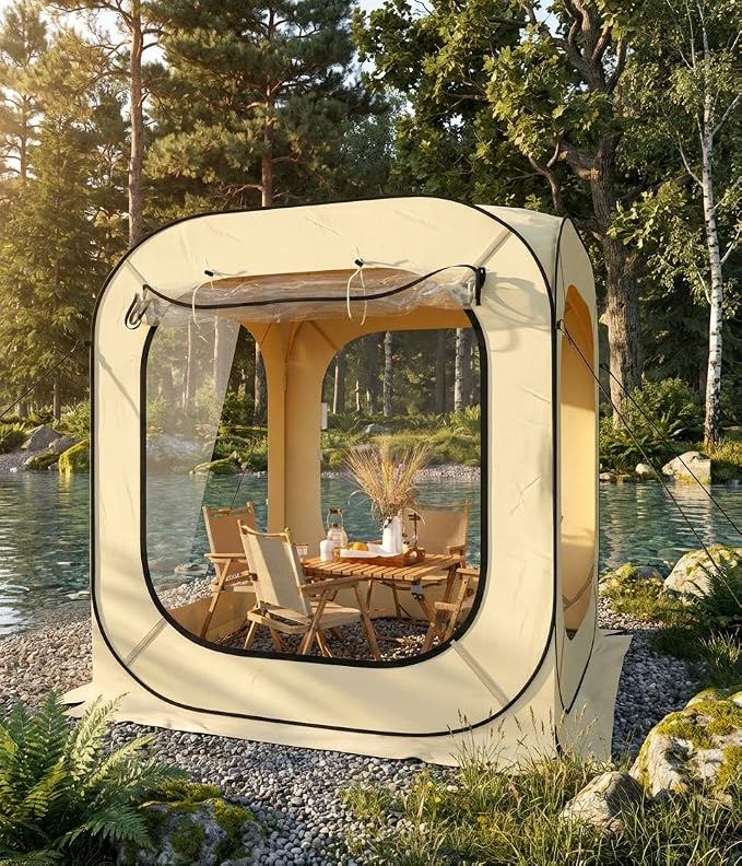 6X6 ft Outdoor Pop Up Bubble Tent, Garden Dome Igloo Tent 4-6 Person All-Weather Shelter Pod for Camping, Backyard Events, Beach