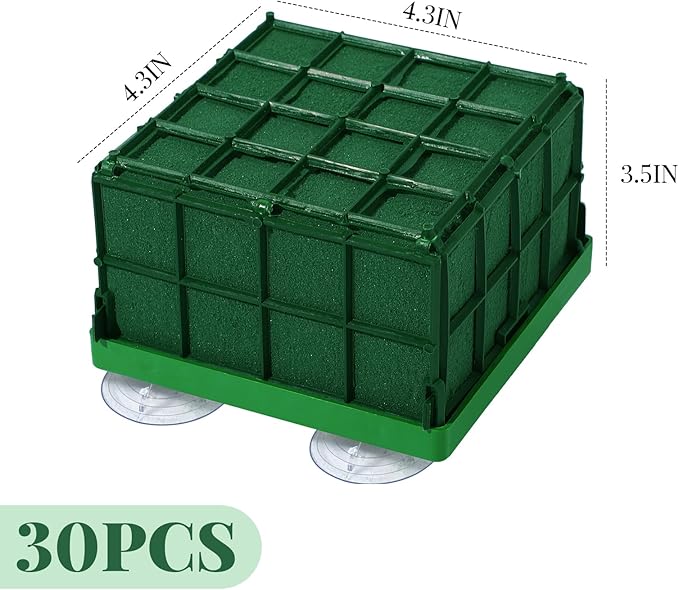 Boao 2 Pieces Floral Foam Cage Rectangle Flower Cage Holders with Floral Foam Flower Arrangement Supplies for Fresh Flowers Wedding Decorations 4.3 x 4.3 x 3.5 Inch