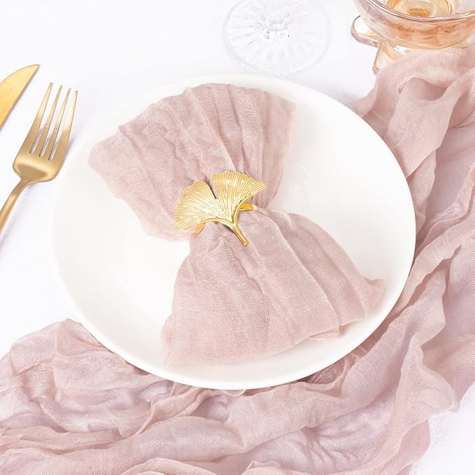 DeZerlor 100 Pack Pink Cheesecloth Napkins Spring Cloth Napkins Set of 100 Pale Pink Dinner Napkins Bulk 21x21 Inches for Wedding Bridal Shower Baby Shower Parties