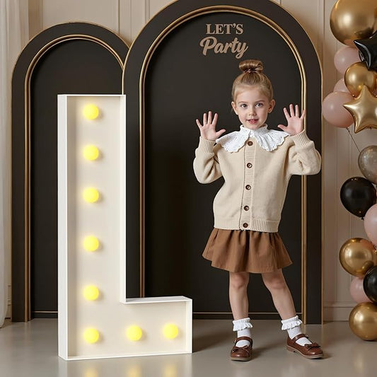 Marquee Letters 3 Feet Tall, 3FT Large Light up Letters L, Big Sign L with Warm White Light for Birthday Wedding Proposal Engagement Graduation Party Backdrop Decorations