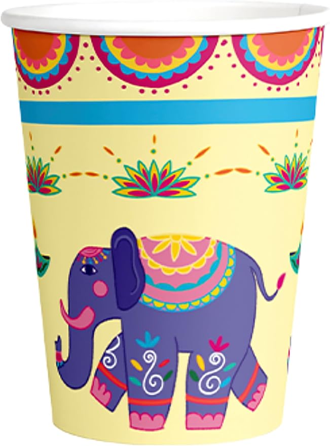 Diwali Tableware Pack: Disposable Paper Plates, Napkins and Cups Set for 20
