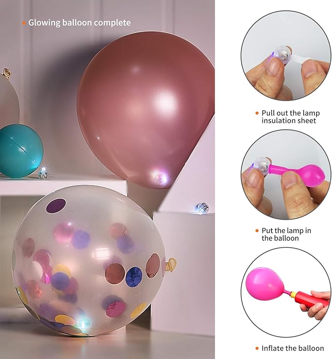 Aogist 50pcs White Balloon Lights,Long Standby Time Waterproof Mini Light,Battery Powered,Round LED Ball Lamp for Latex Balloon Paper Lantern Party Wedding Festival Christmas Halloween Decorative